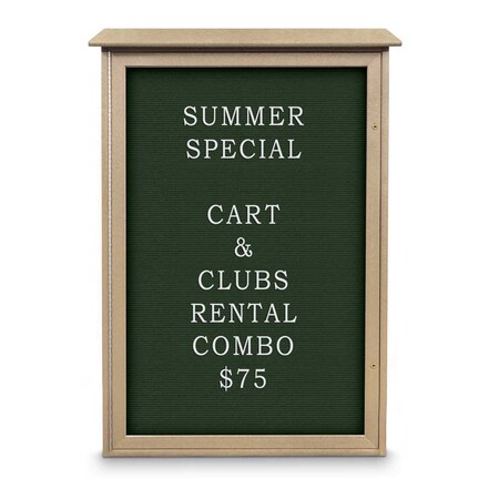 United Visual Products Outdoor Enclosed Combo Board, 72"x36", Gold Frame/Grey & Buff UVCB7236ODG-GREY-BUFF